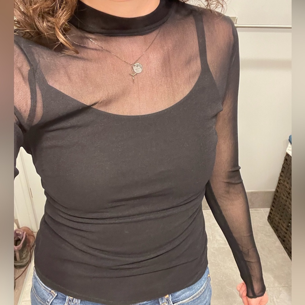 Urban Outfitters Black Sheer Blouse